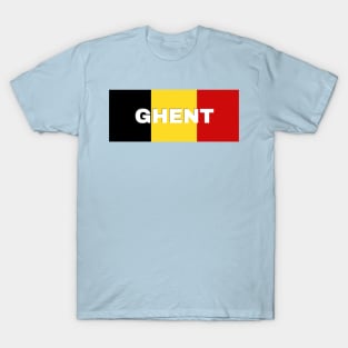 Ghent City in Belgian Flag T-Shirt